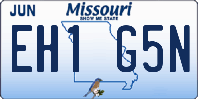 MO license plate EH1G5N