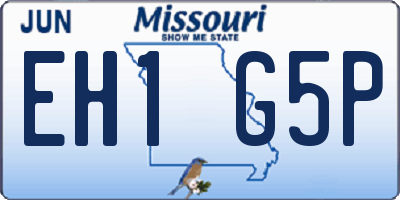 MO license plate EH1G5P