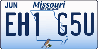 MO license plate EH1G5U