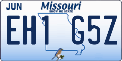 MO license plate EH1G5Z