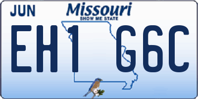 MO license plate EH1G6C