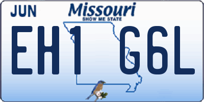 MO license plate EH1G6L