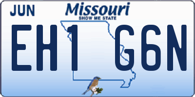 MO license plate EH1G6N