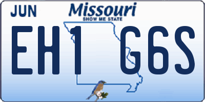 MO license plate EH1G6S