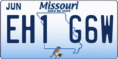 MO license plate EH1G6W