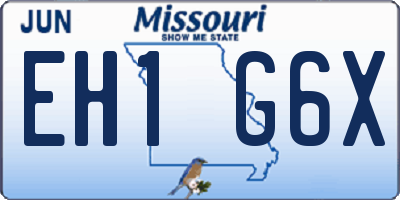 MO license plate EH1G6X