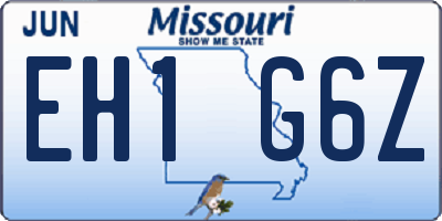 MO license plate EH1G6Z
