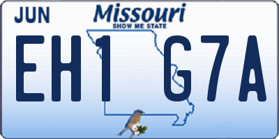 MO license plate EH1G7A