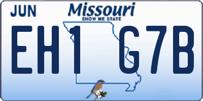 MO license plate EH1G7B