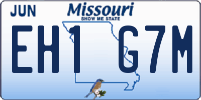 MO license plate EH1G7M