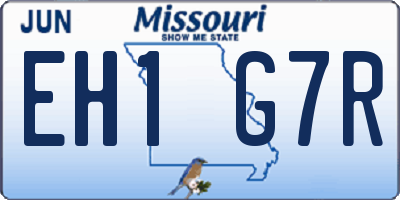 MO license plate EH1G7R