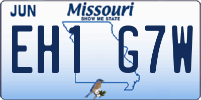 MO license plate EH1G7W