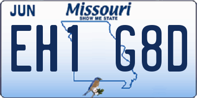 MO license plate EH1G8D