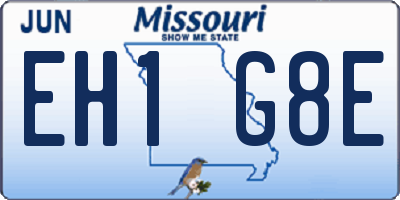 MO license plate EH1G8E