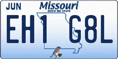 MO license plate EH1G8L