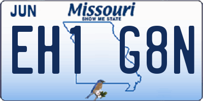 MO license plate EH1G8N