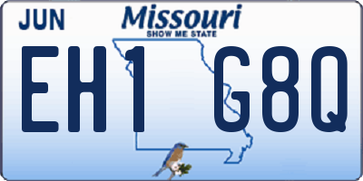 MO license plate EH1G8Q