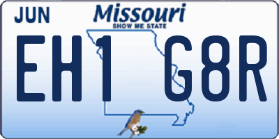 MO license plate EH1G8R