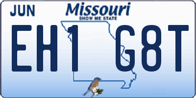MO license plate EH1G8T