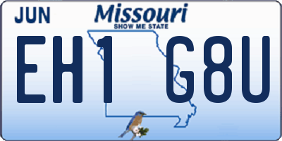 MO license plate EH1G8U
