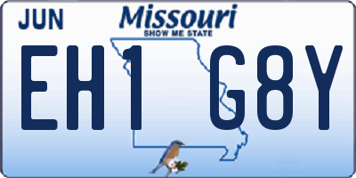 MO license plate EH1G8Y