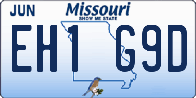 MO license plate EH1G9D