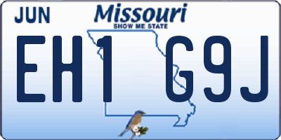 MO license plate EH1G9J