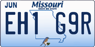 MO license plate EH1G9R