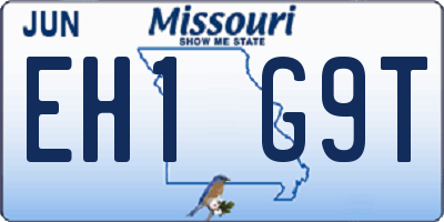 MO license plate EH1G9T