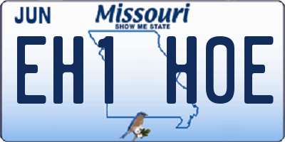 MO license plate EH1H0E