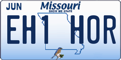 MO license plate EH1H0R