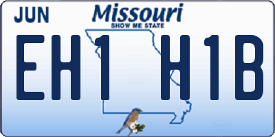MO license plate EH1H1B