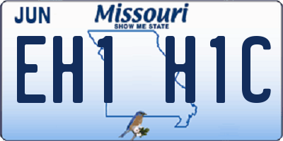 MO license plate EH1H1C