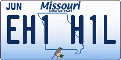 MO license plate EH1H1L