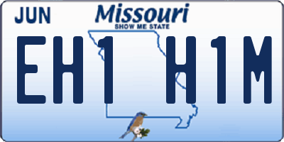 MO license plate EH1H1M