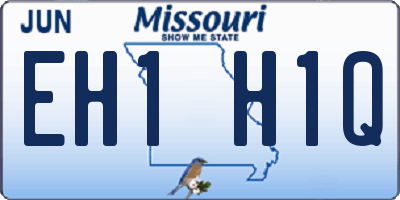 MO license plate EH1H1Q