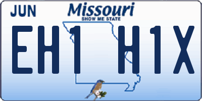 MO license plate EH1H1X