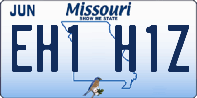 MO license plate EH1H1Z