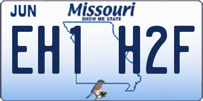 MO license plate EH1H2F