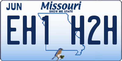 MO license plate EH1H2H