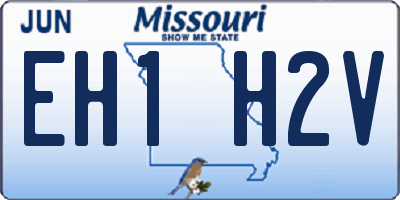 MO license plate EH1H2V