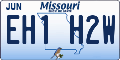 MO license plate EH1H2W