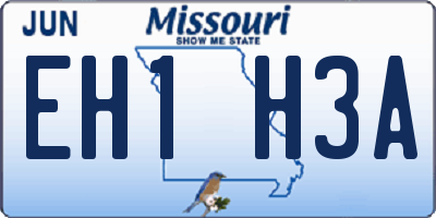 MO license plate EH1H3A