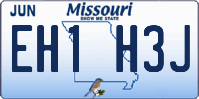 MO license plate EH1H3J