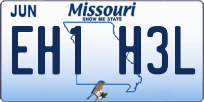 MO license plate EH1H3L