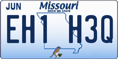 MO license plate EH1H3Q