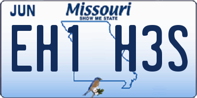 MO license plate EH1H3S