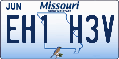 MO license plate EH1H3V