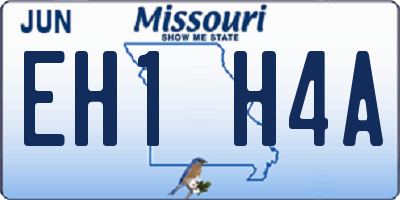MO license plate EH1H4A