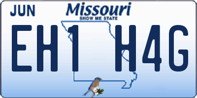 MO license plate EH1H4G